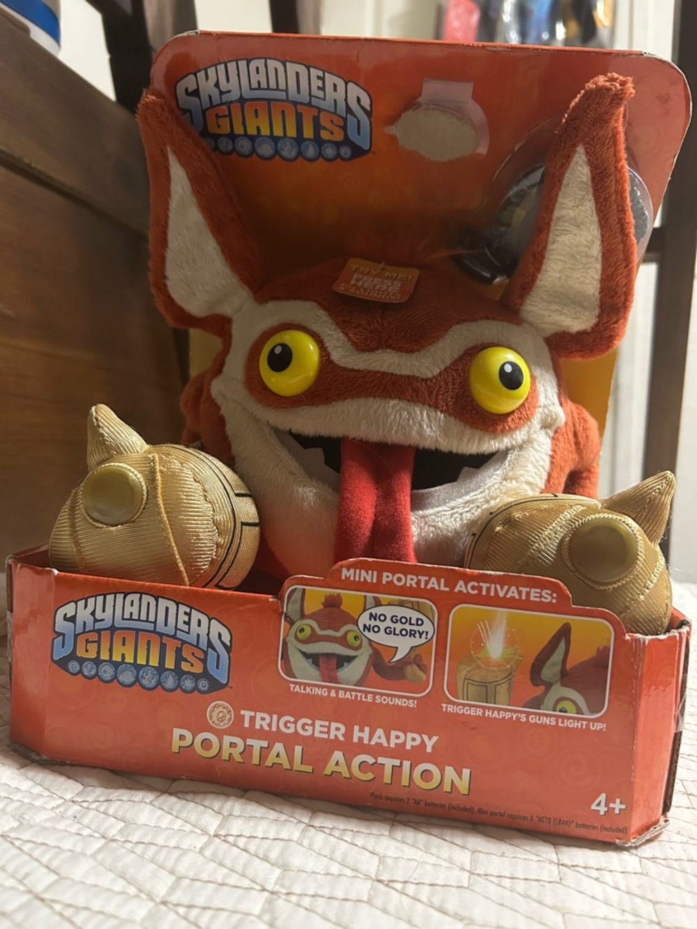 New Skylanders Giants Trigger Happy Portal Action Light Up Talking Plush W Mini
